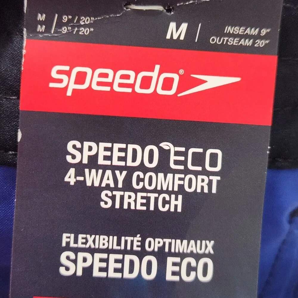 Speedo Mens Swim Trunks Size Medium Hydro Square Leg 4-way Comfort Stretch
